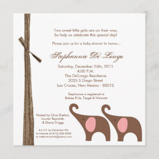 invitation jumelle de douche de la fille 5x5