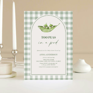 Invitation Jumelles Deux Petits Pois dans une Cosse Baby Show