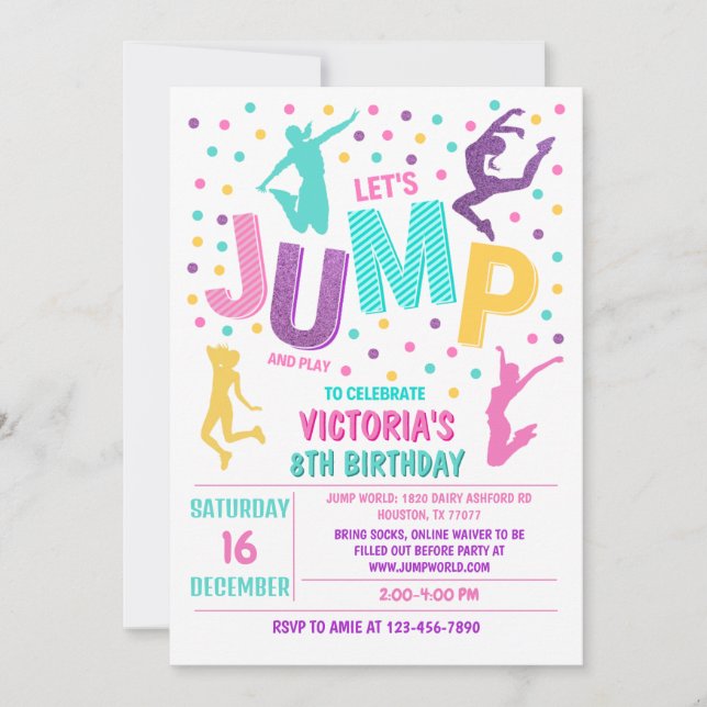 Invitation Jump Anniversaire, Invitation Jump, Tra (Devant)