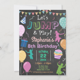 Invitation Jump Birthday Chalkboard Kid Trampoline Party