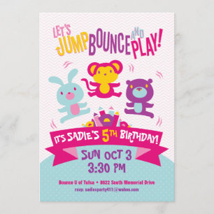 Invitation Jump Bounce Jouer aux gonflables Anniversaire