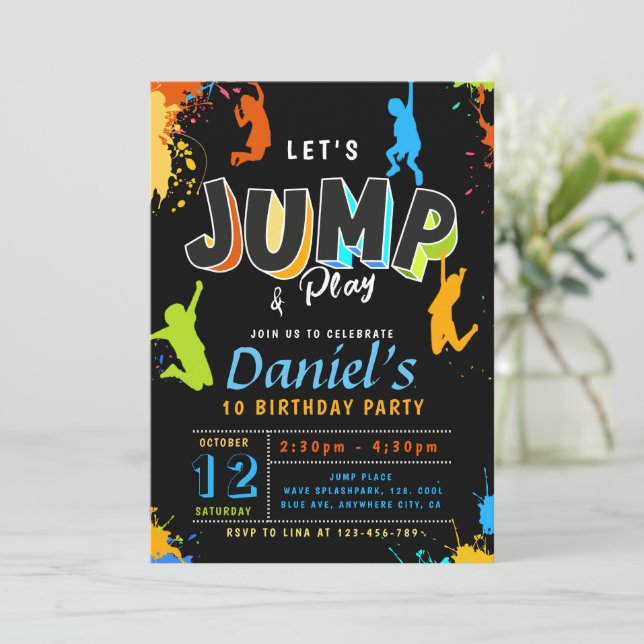 Invitation Jump Party Jump Jump Boy Anniversaire (Debout devant)