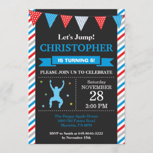 Invitation Jump Trampoline fête d'anniversaire