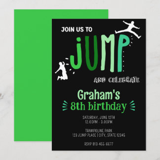 Invitation Jump Trampoline Park pour enfants fête d'anniversa