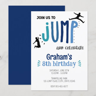 Invitation Jump Trampoline Park pour enfants fête d'anniversa