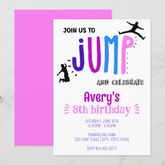 Invitation Jump Trampoline Park pour enfants fête d'anniversa