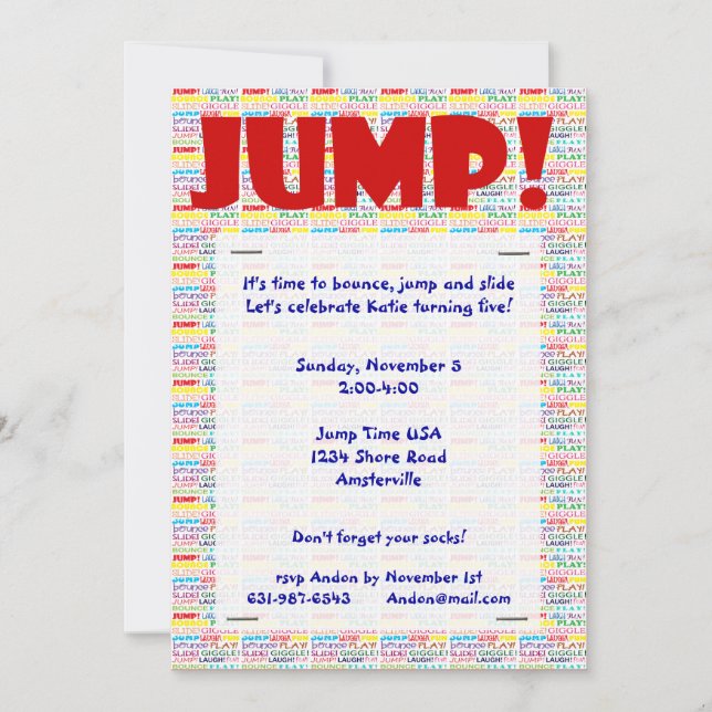 Invitation Jump Words (Devant)