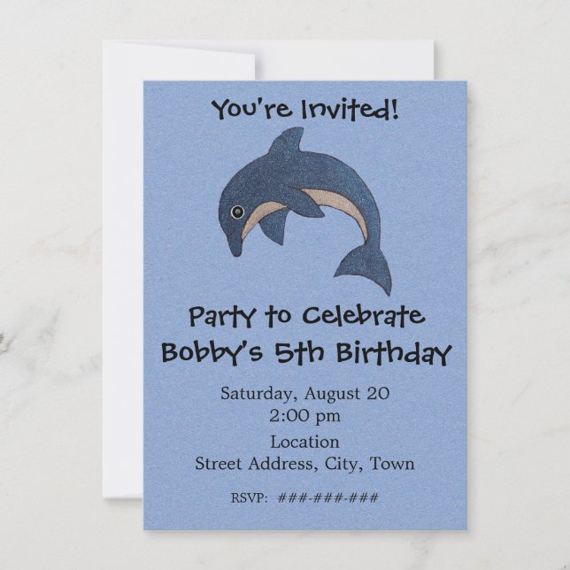 Invitation Jumping Fun Personnalisé Anniversaire Dauphin (Devant)