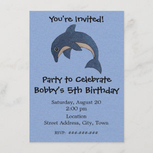 Invitation Jumping Fun Personnalisé Anniversaire Dauphin