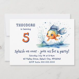 Invitation Jumping Poisson Coloré Anniversaire de enfant Part