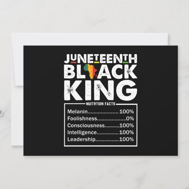 Invitation Junetten Black King Faits nutritionnels Melanin (Devant)