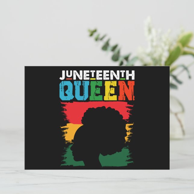 Invitation Junetten Queen Black Afro Melanin Girl (Debout devant)