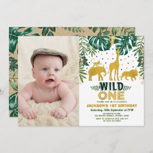 Invitation Jungle 1er anniversaire Wild One Safari Animation