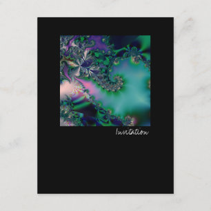 Invitation Jungle · Art de fractale · Pourpre et Teal