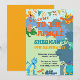 Invitation Jungle Dinosaur 1er 2ème 3ème 4ème 5ème Anniversai