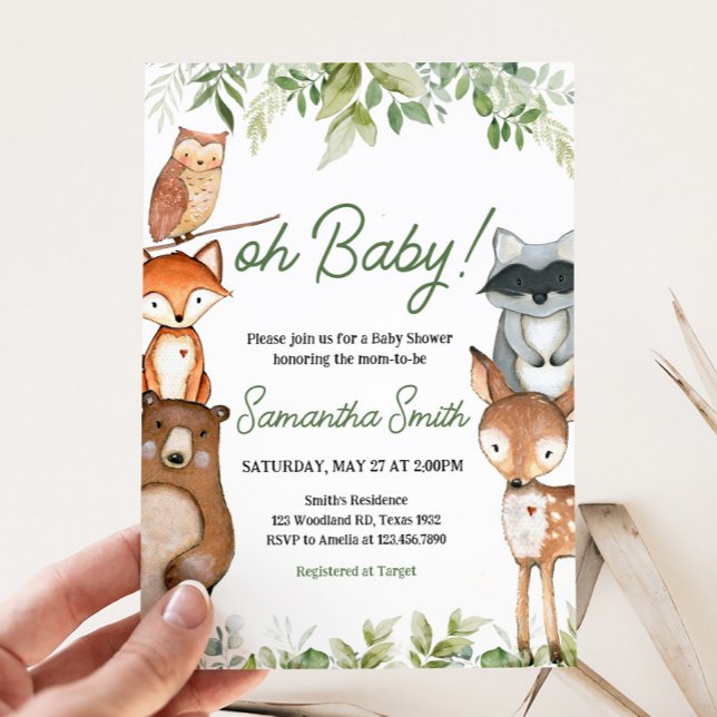 Invitation Jungle Safari Animals Baby Shower (Safari Jungle Animals Baby Shower Invitation)