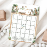 Jungle Safari Animaux Baby shower Baby Bingo Card