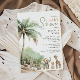 Invitation Jungle Safari Animaux Baby shower Couples