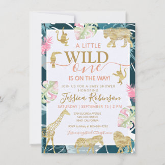 Invitation Jungle Safari C'est Une Fille Baby Shower 