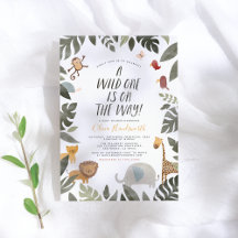 Jungle Safari Storybook Wild One Baby Boy Douche