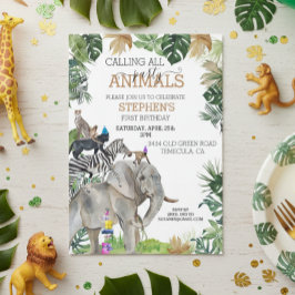 Invitation Jungle Safari Wild One Birthday Party Animaux