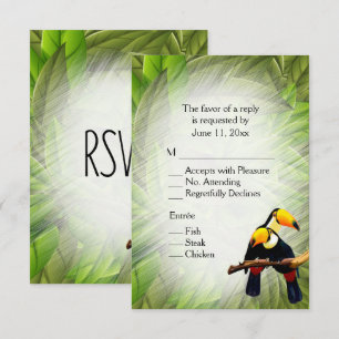 Invitation Jungle Toucans RSVP avec sélection d'arbre