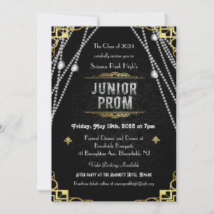Invitation Junior Prom Art Déco des années 1920
