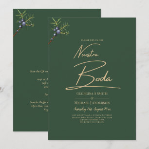 Invitation JUNIPER Green Gold Mariage moderne