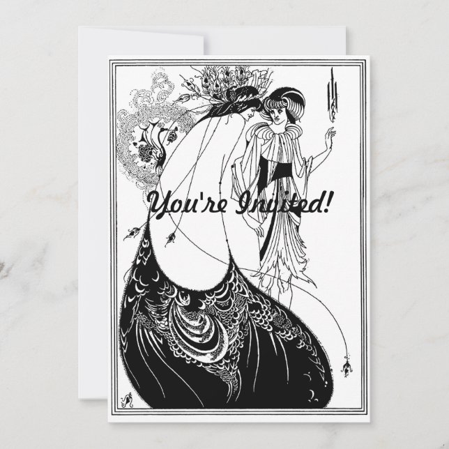 Invitation Jupe Peacock Beardsley Art Nouveau (Devant)