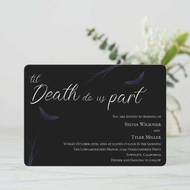 Invitation Jusqu'à ce que la mort nous sépare Mariage (Debout devant)