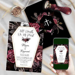 Invitation Jusqu'à ce que la mort nous sépare Mariage Floral 