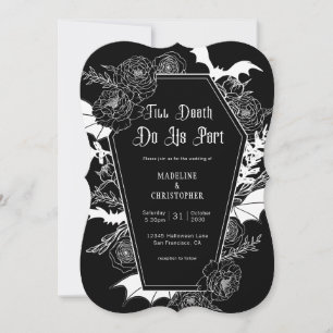 Invitation Jusqu'à ce que la mort nous sépare Mariage gothiqu