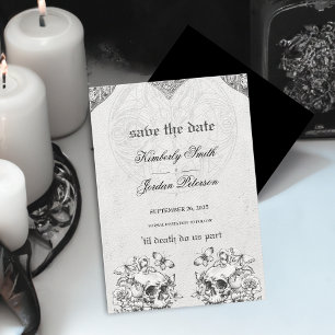 Invitation Jusqu'à ce que la mort nous sépare Mariage gothiqu