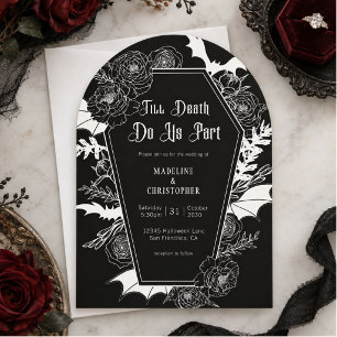 Invitation Jusqu'à ce que la mort nous sépare Mariage gothiqu