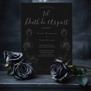 Invitation Jusqu'à ce que la mort nous sépare Noir gris Maria