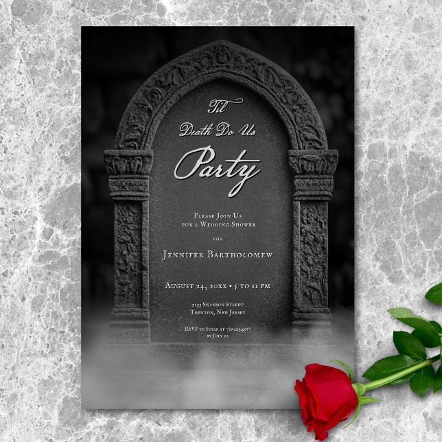 Invitation Jusqu'à la mort Faisons-nous Fête des mariées Éffr (Til Death Do Us Party Spooky Bridal Shower Invitation)
