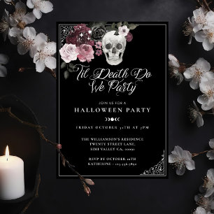 Invitation Jusqu'À La Mort Faisons-Nous Fête Le Crâne Gothiqu