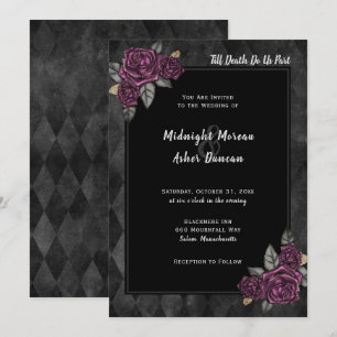 Invitation Jusqu'à la mort Faisons-nous partie Rose gothique