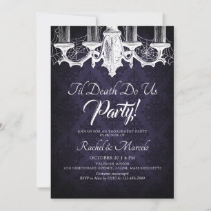 Invitation Jusqu'à la mort Fête de fiançailles gothique Hallo
