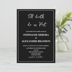 Invitation Jusqu'à la mort Squelette Halloween Mariage gothiq