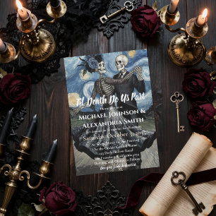 Invitation Jusqu'à la mort Squelette Van Gogh Gothique Mariag