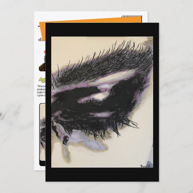 Invitation ‘Just a Memory’ Painting on a Small-Scale Print  (Devant / Derrière)