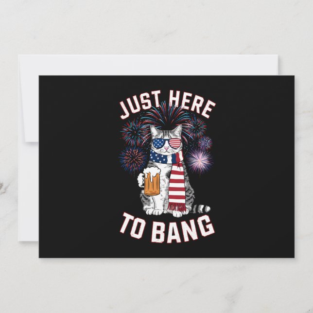 Invitation Just Here To Bang USA Drapeau Bière Amoureux des c (Devant)