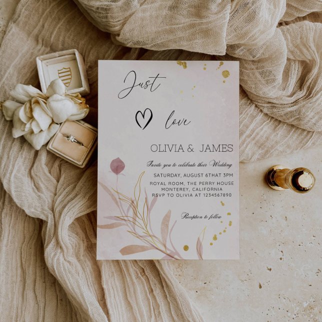 Invitation "Just Love" Autumn Botanical Wedding Party (Créateur téléchargé)