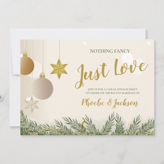 Invitation Just Love Holiday Mariage Elopement Party (Devant)