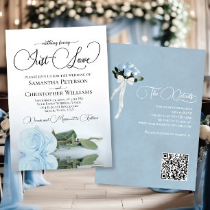 Invitation Just Love Pale Dusty Rose QR Code Mariage