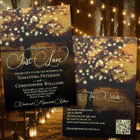 Just Love Rustic Tree & Lights QR Code Mariage