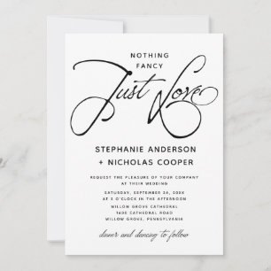 Invitation Just Love Typography Script écriture naturelle