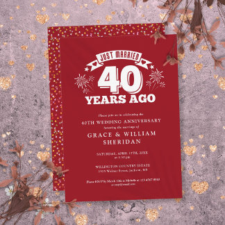 Invitation Juste marié 40ème anniversaire de Mariage