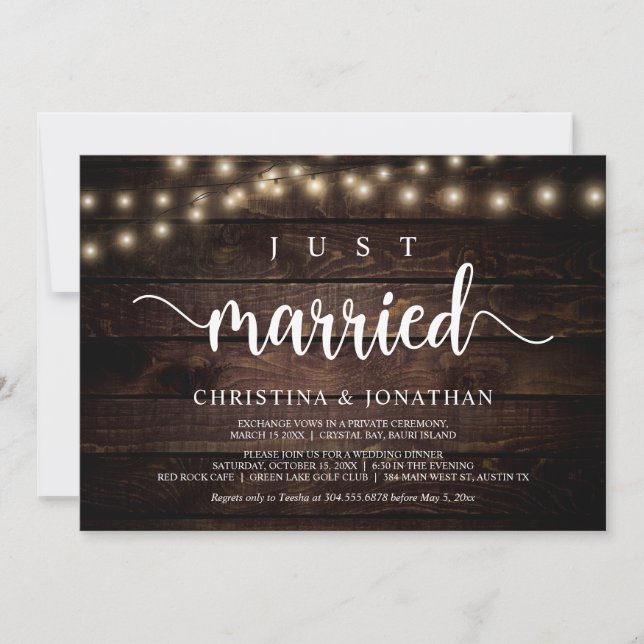 Invitation Juste marié, Mariage russe Elopement (Devant)